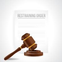 restraining order documents. illustration design